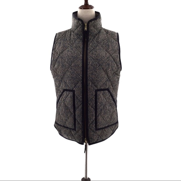 J. Crew Herringbone Quilted Vest Jacket size S - Picture 1 of 15